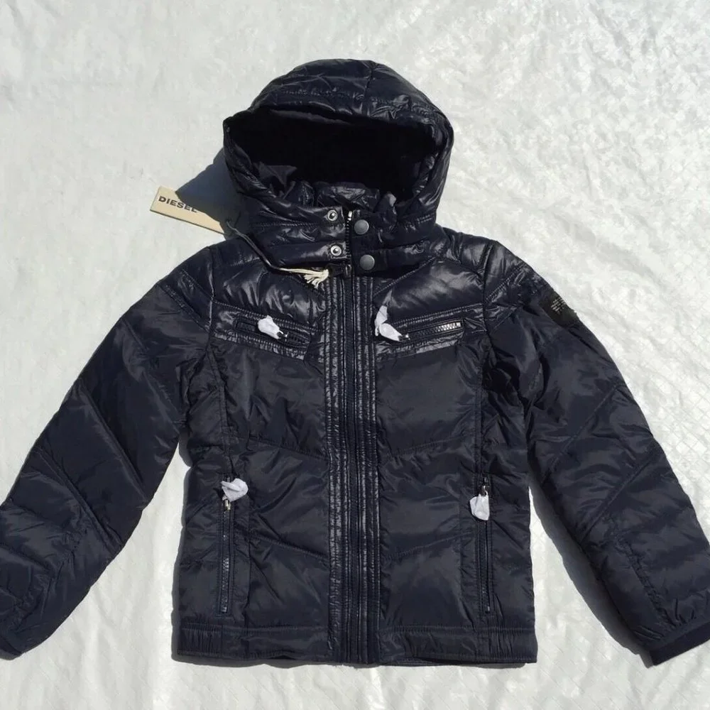 DIESEL*Navy Blue Hooded 'Janton' Jacket Coat $209 - Picture 3 of 6
